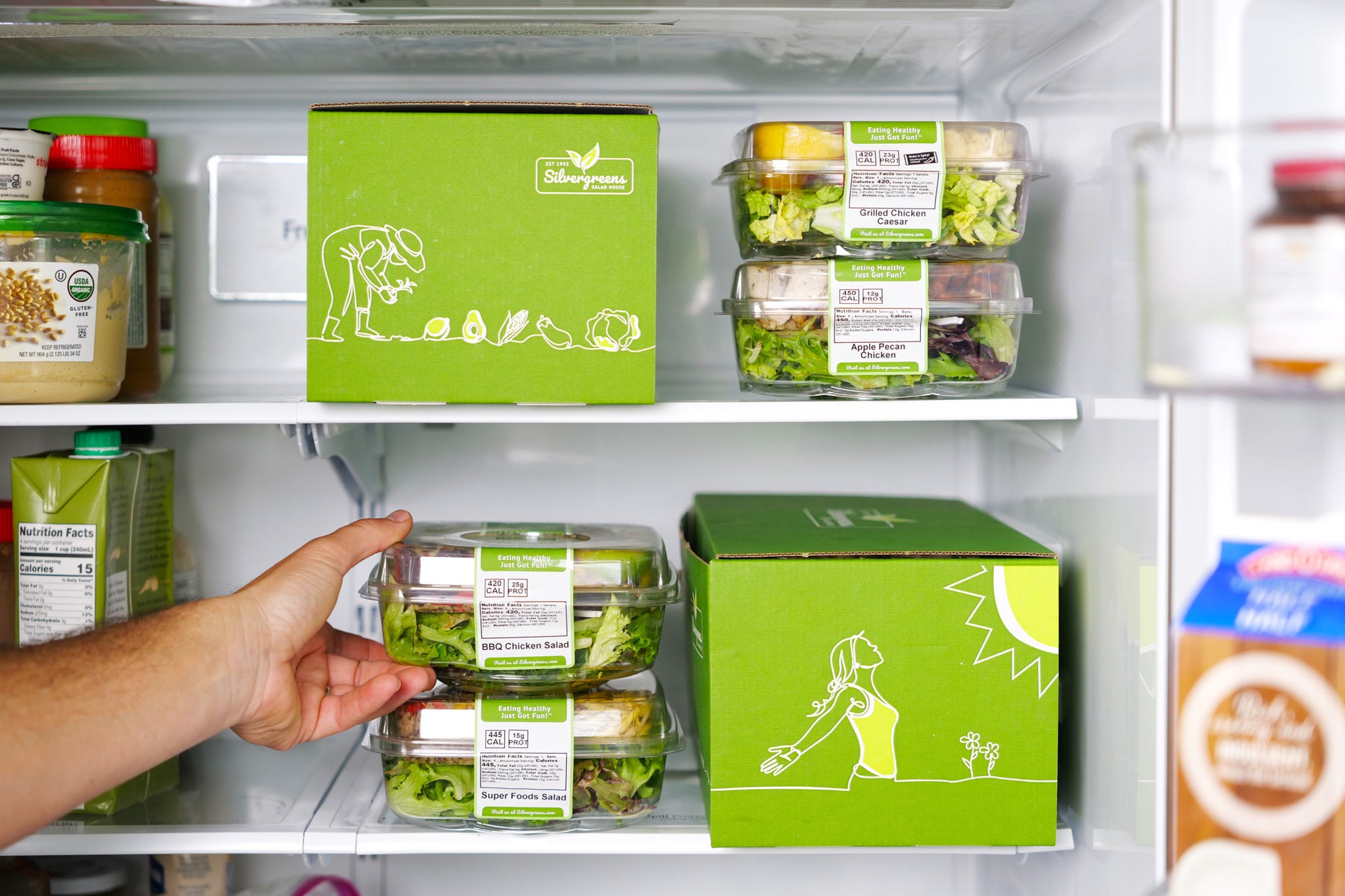 Easily stacks in your fridge
